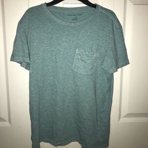 American eagle blue pocket t